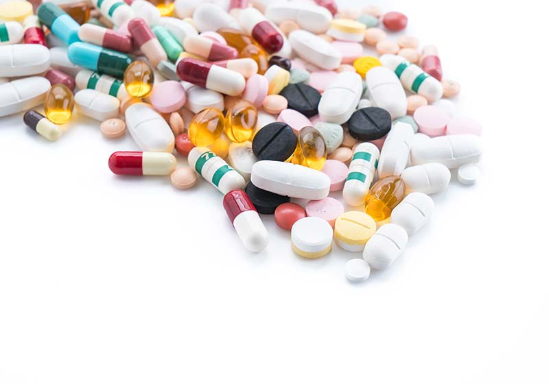Assorted capsules and tablets